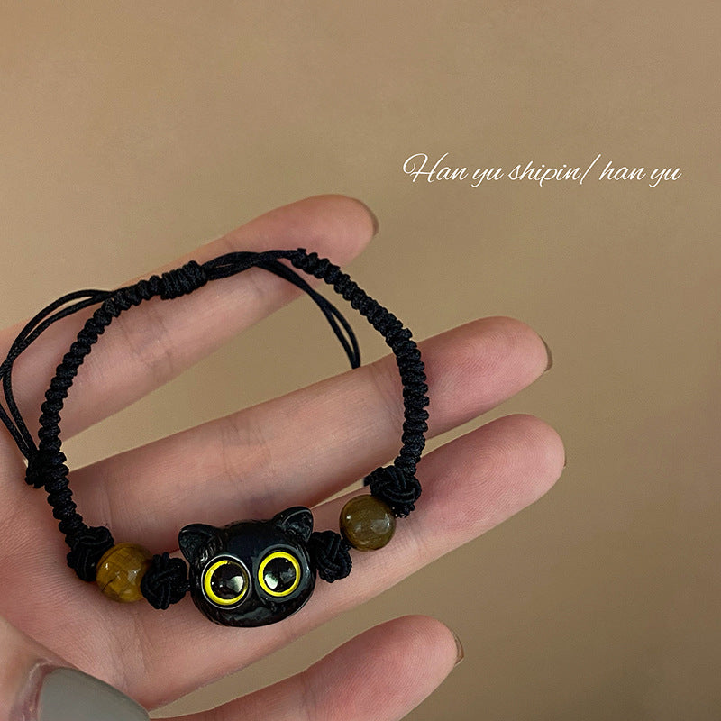 Brazalete de extracción de extracción de la mano del gato negro del gato negro